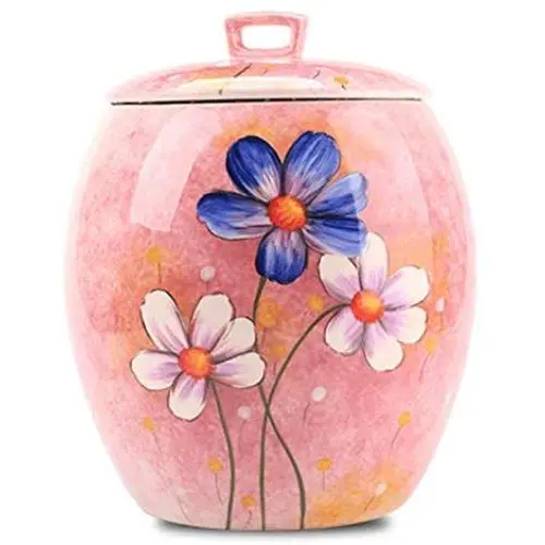 MYLN Large Food Storage Containers Flowers Pattern with Lids Airtight Flour Container Kitchen Storage Containers Jars Ceramic,Rustic Home Decor for Cereal Snacks Sugar 2.5L/5L/10L-Pink MYLN Large Food Storage Containers Flowers Pattern with Lids Airtight Flour Container Kitchen Storage Containers Jars Ceramic,Rustic Home Decor for Cereal Snacks Sugar 2.5L/5L/10L-Pink