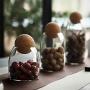 Amon Kitchen 3Pcs Multifunctional Sealed Can Kitchen Storage Bottles Glass Tea Candy Jars with Cork Lid Food Grains Coffee Bean Container Jar Storage