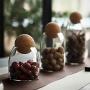 3Pcs Multifunctional Sealed Can Kitchen Storage Bottles Glass Tea Candy Jars with Cork Lid Food Grains Coffee Bean Container Jar