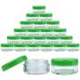 (Quantity: 25 Pieces) Beauticom 5G/5ML Round Clear Jars with GREEN Lids for Lotion, Creams, Toners, Lip Balms, Makeup Samples - BPA Free