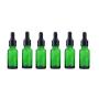 6PCS 15ml/0.5oz Empty Refillable Green Glass Essential Oil Dropper Bottles With Glass Pipette Black Rubber Head Cosmetic Container Jar Pot Holder for Aromatherapy Oils Elite Fluid