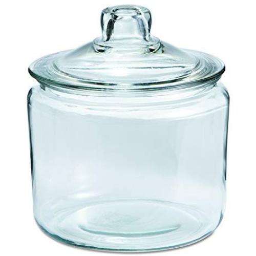 Anchor 69832T Heritage Hill Glass Jar With Lid, 3 Quart, Clear, Glass Lid