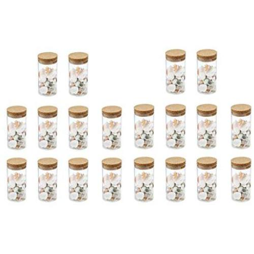 LOVIVER 20Pcs Small Glass Bottles with Cork Stopper Tiny Clear Vials Storage Container for Art Crafts Projects Decoration Party Supplies
