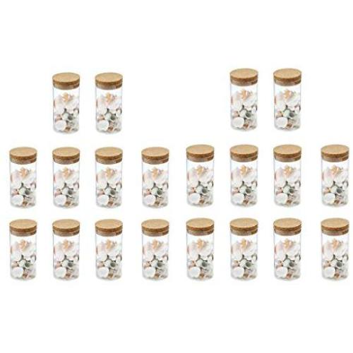 LOVIVER 20Pcs Small Glass Bottles with Cork Stopper Tiny Clear Vials Storage Container for Art Crafts Projects Decoration Party Supplies