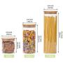 EZOWare Airtight Glass Food Storage Jars Canister/Kitchen Container Set with Natural Bamboo Lids - Set of 5