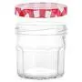 Klean Shop Jam Jars With Lids ? Red Lid Jam Jar Set ? Fruit Mason Jar ? Glass Jam Canning Jars ? DIY 50ml, 100ml, 150ml, 200ml, 250ml, 380ml 24 Pack Jars- Perfect for Jam Storing, Pickles