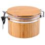 Sealed Food Storage Jar Kitchen Spice Container Cans Nuts Tank Round Lid Tea Grains Bamboo Condiment bottles (Color : S)