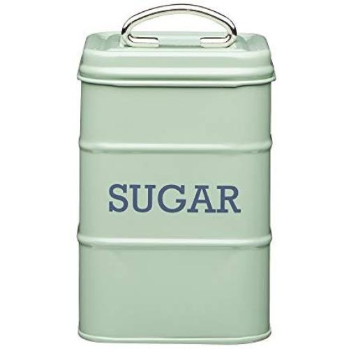 Kitchen Craft Living Nostalgia Metal Sugar Canister, 11 x 17 cm (4" x 6.5") -English Sage, 10.7 x 10.7 x 16.5 cm