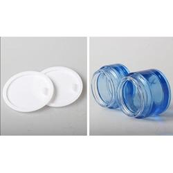 2pcs Round Blue Glass Empty Refillable Cosmetic Bottle Face Cream Containers Cae Box Jar Pot Vials For Lotion Eye Shadow Nail Make Up Powder Salve Ointment Sample（30ML）