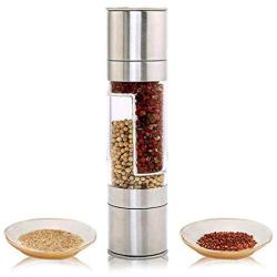 JUSTDOLIFE Pepper Shaker Multi-function Grinder Dual-end Stainless Steel Salt Grinder Pepper