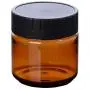 6PCS Kunststoff Amber Make-up Runde Behälter mit Weißen Innenschalen und Schwarzen Deckeln – Kosmetikverpackungsflaschen, Lagerbehälter, für Creme, Lotion, Gesichtsmaske, DIY-Schönheitstools (100g/3.4oz)