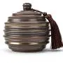 Keramik Candy Jar mit Messing-Imitation, versiegelte Lebensmittelbehälter für Haushalt, Geschenke/getrocknete Früchte/Tee/Kaffeebohnen/Kräuter usw.