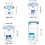 Blusea Food Storage Container, Clear PP Sealed Can, Grain Storage Tank PP Food Storage with Lid, Sealed Transparent Food Storage PP Jar