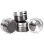 LIUCS 12pcs Magnetic Visible Stainless Steel Spice Pot Herb Tin Jar Storage Holder Cook Stand