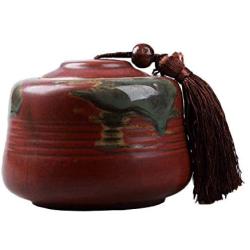 Ceramic Tea Storage Container Kitchen Storage Canister Jar for Candy Coffee - 9.5 x 12.5 cm/3.7 x 4.9 inches - 21