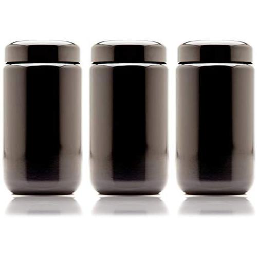 Infinity Gläser 400 ml (13,53 fl oz) 3er-Pack Schwarze Ultraviolett-Flaschen, wiederbefüllbar, Schraubverschluss