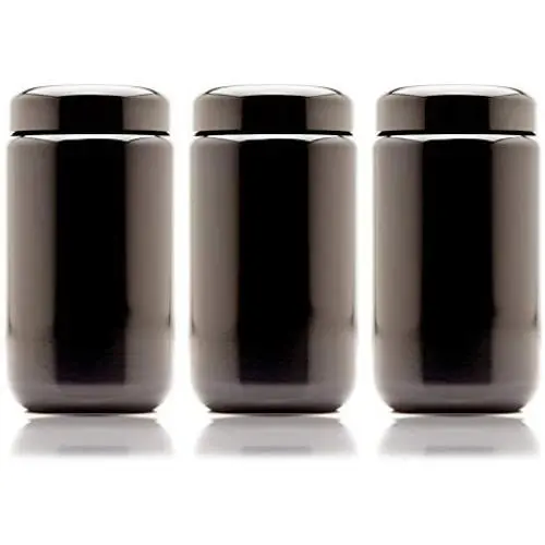 Infinity Jars 400 ml (13.53 fl oz) 3-Pack Black Ultraviolet Refillable Empty Glass Screw Top Jar