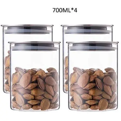 Bouteilles en Verre Scellées, Récipients de Conservation pour la Cuisine, Graines, Épices, Avoine, Haricots, Café Bouteilles en Verre Scellées, Récipients de Conservation pour la Cuisine, Graines, Épices, Avoine, Haricots, Café