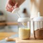 Transparent Kitchen Supplies Seasoning Bottle Salt Storage Box Spice Jar For Salt Sugar Pepper Powder With Spoon (Gray)