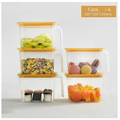 Food Storage Tank Whole Grain Storage Box Sealed Jar Crisper Plastic Material With Lid Suitable For Kitchen Use (Quantity : 5) Food Storage Tank Whole Grain Storage Box Sealed Jar Crisper Plastic Material With Lid Suitable For Kitchen Use (Quantity : 5)