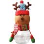 Christmas Candy Jar - Food Storage Container Christmas Elk & Santa & Snowman Clear Plastic Candy Jar Gift Bottle Holder