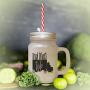 Green Truck DriverS Wife Frosted Glass Mason Jar With Straw