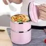 Thermos Food Jar Multi-storey Thermos Stainless Food Flask,Leakproof Insulated Food Containers,Lunch Box (Color : Light purple, Size : 1500ml)
