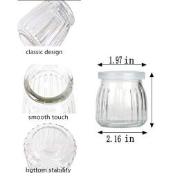 Encheng 4 oz Clear Glass Jars With Lids,Glass Yogurt Container With Caps(PE),Replacement Glass Pudding Jars Yogurt Jars,Clear Glass Containers For Milk,Ramekin,Jams,Jelly,Mousse 20 Pack