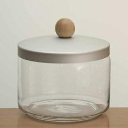 Italo Ottinetti Glass Jar Alluminium Lid Wooden Knob 2.4 Litre Aluminium, Metallic, One Size