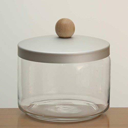 Italo Ottinetti Glas Jar Aluminium Deckel Holzknebel 2,4 Liter Aluminium, Metallic, One Size