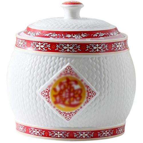 Keramik-Reisbehälter mit Deckel, Großraum-Lagerbox für Haushalt, Schreibtischdekoration (Farbe: Weiß, Größe: 20x18x19 cm)