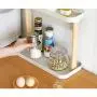 Étagère d'rangement pour épices en 2 niveaux, support de bouteilles libre-service, pour comptoir de cuisine salle de bain, organisateur de rangement en plastique, étagère polyvalente pour bureau et maison. Étagère d'rangement pour épices en 2 niveaux, support de bouteilles libre-service, pour comptoir de cuisine salle de bain, organisateur de rangement en plastique, étagère polyvalente pour bureau et maison.