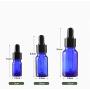 6PCS 15ML 0.5OZ Blue Empty Glass Dropper Bottle with Pipette and Black Cap Essential Oil Storage Holder Small Sample Jar Refillable Portable Durable Cosmetic Container for Travel Daily Life Use