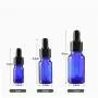 6 STÜCKE 15ML 0.5OZ Blaue Leere Glas Tropfschläuche mit Pipette und Schwarzdeckel – Essenzöl Behälter Kleine Probenbehälter Wiederbefüllbar Tragbar Haltbar für Reise und Alltag