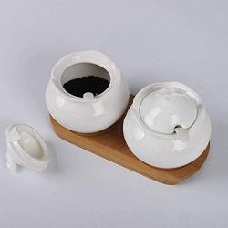 Kitchen seasoning box/Ceramic Condiment Storage Container with Tray Chicken Essence Seasoning Jar