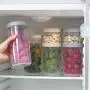storage jar Grain container Food container Storage Box，Plastic sealed cans kitchen grains dried fruit food storage storage box, khaki trumpet