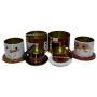 Christmas Tins with lids in nested sectional Santa and Snowman shapes, great for cookies, chocolate, candy or other treats and food storage (Set of 2)