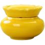 Mini Food Storage Jar with Lid- Modern Design Ceramic Food Storage for Serving Coffee, Tea - Yellow