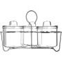 Carlisle 457307 Condiment / Jam Jar Caddy with 3 Plastic J-Jars & Lids, Clear