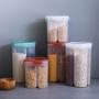 m?kvfa Multi-grain Food Storage Box, Separated Sealed Cereal Storage Container With Souble Lid Rotating Cover for Flour, Sugar, Baking Supplies (S, White)