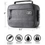 Smell Proof Case + Grinder Card by HELMET HEAD | Durable Water Repellent Smell Proof Container with Combination Lock for your Herbs & Smelly Accessories: Pipe, Vape, Rolling Papers (Gray)
