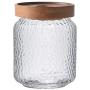 Glass Hammer Storage Tank Acacia Wood Tea Can Storage Kitchen Sealed Tank Household Condiment bottles (Color : A)