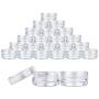 50 Empty, Clear, 3 Gram Plastic Pot Jars, Cosmetic Containers, with Lids. (3 Gram - 50pk, Clear)