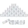 50 Empty, Clear, 3 Gram Plastic Pot Jars, Cosmetic Containers, with Lids. (3 Gram - 50pk, Clear) 50 Empty, Clear, 3 Gram Plastic Pot Jars, Cosmetic Containers, with Lids. (3 Gram - 50pk, Clear)