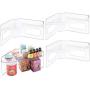 mDesign Plastic Kitchen Cabinet Lazy Susan Food Storage Organizer Raised Shelf Tray - 2 Tier, Pie-Shaped, 1/4 Wedge, Organize Soup Cans, Pasta, Tea, Coffee, Spices, Jars, Bottles - 4 Pack - Clear