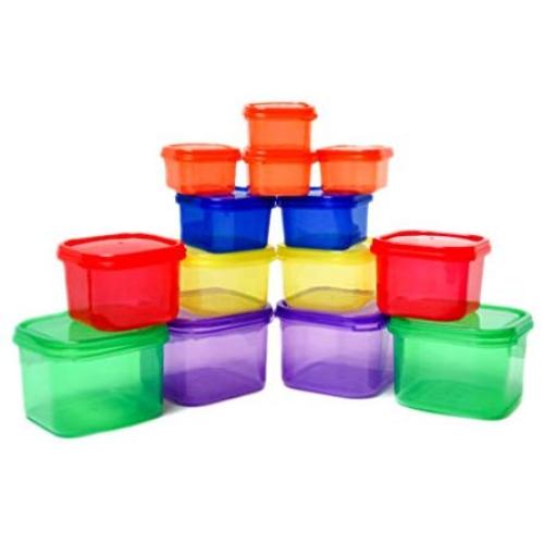 Portion Control Containers - Double Set with Lids - 14 pieces - Perfect use for 21 Day Challenge and Meal Prep - For Weight Loss and Diet Program