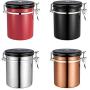 1Pc Stainless Steel Coffee Bean Sealing Can 500G Tea Sugar Storage Tanks With Exhaust Valve Vacuum Seal Storage Bean Container,Silver