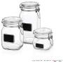 Home Décor Premium Fido Chalkboard Label Jar Set of 3 (17.5 oz33.75 oz50.75 oz.) Storage