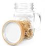 Mason Jar Lids, CNVOILA 4 Bamboo Regular Mouth Mason Jar Lids, Mason Jar Screw Top Lids for Storage Jar, Canning Jar