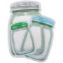 Qingsi 5 Pcs Mason Jar Zipper Bags Snack Sandwich Ziplock Bags Airtight Seal Storage Bags Leakproof Food Saver Bags for Travel Camping Picnic